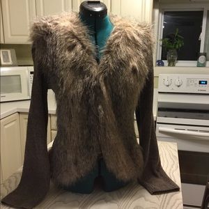 Faux Fur Sweater Jacket